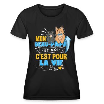 Mon Beau-Papa Et Moi | Beau-Père Beau-Fille - T-shirt sport Femme - noir - Devant - AI Model Female 172 light (172cm)