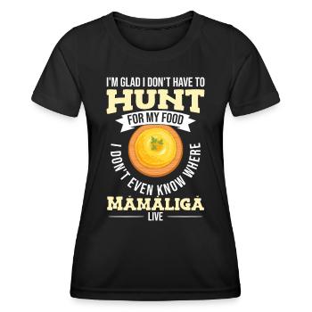 Je ne sais pas où habite Mamaliga - T-shirt sport Femme - noir - Devant - AI Model Female 172 light (172cm)