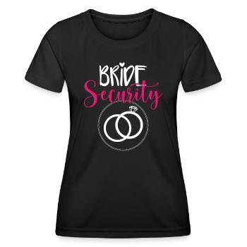 Bachelorette Party Funny Bride Security - Women's Functional T-Shirt - black - Front - AI Model Female 172 light (172cm)
