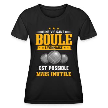 Boule Lyonnaise - T-shirt sport Femme - noir - Devant - AI Model Female 172 light (172cm)