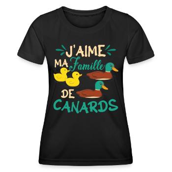 Drôle de canard disant - T-shirt sport Femme - noir - Devant - AI Model Female 172 light (172cm)