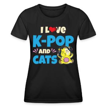 I Love K-Pop | Anime | South Korea | Pop Music - Women's Functional T-Shirt - black - Front - AI Model Female 172 light (172cm)