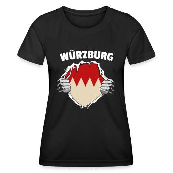 Würzburg Würzburger, - Frauen Funktions-T-Shirt - Schwarz - Vorne - AI Model Female 172 light (172cm)