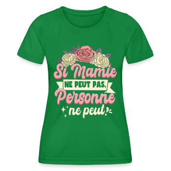 Mamou Mamie Grand-Mère Humour - T-shirt sport Femme - vert - Devant - AI Model Female 172 dark (172cm)