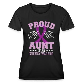 Stolze Tante eines Epilepsiekriegers - Frauen Funktions-T-Shirt - Schwarz - Vorne - AI Model Female 172 light (172cm)