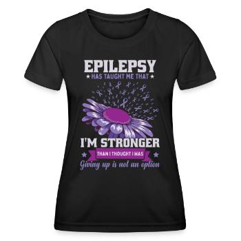 Epilepsie hat mich gelehrt, dass ich stärker bin - Frauen Funktions-T-Shirt - Schwarz - Vorne - AI Model Female 172 light (172cm)