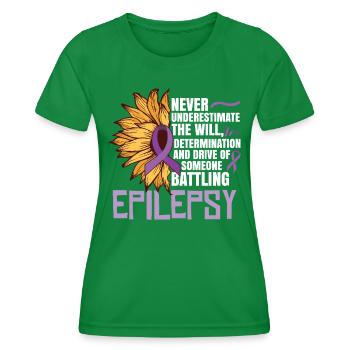 Epilepsy Warrior Women Awareness Month - Women's Functional T-Shirt - kelly green - Front - AI Model Female 172 dark (172cm)