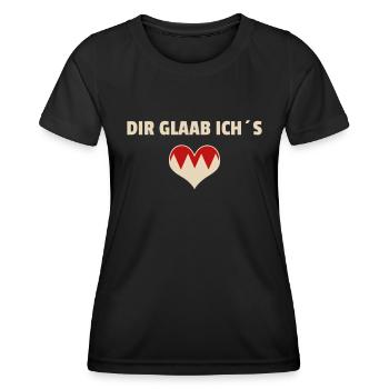 Dir Glaab ich´s - Franken fränkisch fränggisch - Frauen Funktions-T-Shirt - Schwarz - Vorne - AI Model Female 172 light (172cm)