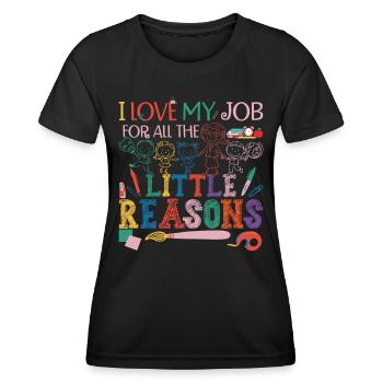 Nette Lehrerin Kindertagesstätte Pre-K - Frauen Funktions-T-Shirt - Schwarz - Vorne - AI Model Female 172 light (172cm)
