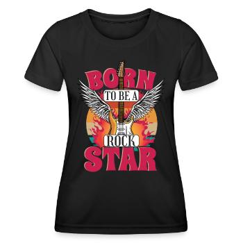 Geboren, um ein zu sein | Gitarrist | Gitarrist - Frauen Funktions-T-Shirt - Schwarz - Vorne - AI Model Female 172 light (172cm)