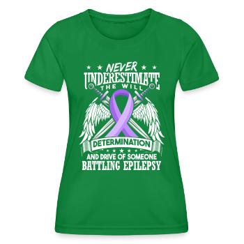 Epilepsy Awareness Warrior - Women's Functional T-Shirt - kelly green - Front - AI Model Female 172 dark (172cm)