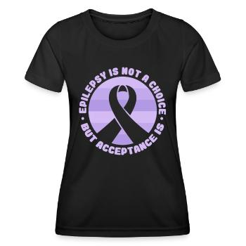 L’épilepsie n’est pas un choix, mais l’accès l’est - T-shirt sport Femme - noir - Devant - AI Model Female 172 light (172cm)