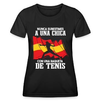 Divertido Tenista Mujer Tenis Humor - T-shirt sport Femme - noir - Devant - AI Model Female 172 light (172cm)