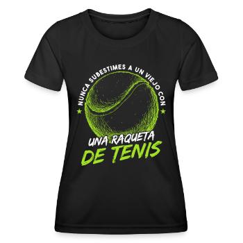 Hombre Tenista Tenis Divertido - T-shirt sport Femme - noir - Devant - AI Model Female 172 light (172cm)
