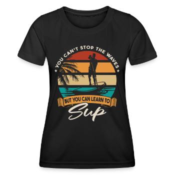 Stand-Up Paddleboarding Sup Stand Up Paddleboard - Women's Functional T-Shirt - black - Front - AI Model Female 172 light (172cm)