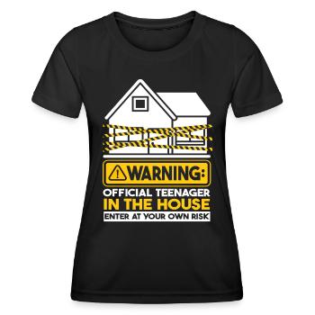 Warning Official Teenager - Women's Functional T-Shirt - black - Front - AI Model Female 172 light (172cm)