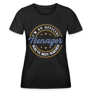 Je suis un adolescent officiel - T-shirt sport Femme - noir - Devant - AI Model Female 172 light (172cm)