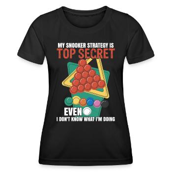 Snooker-Strategie | Snookerspieler - Frauen Funktions-T-Shirt - Schwarz - Vorne - AI Model Female 172 light (172cm)