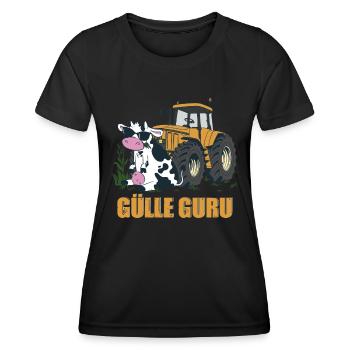 Gülle Guru - Frauen Funktions-T-Shirt - Schwarz - Vorne - AI Model Female 172 light (172cm)