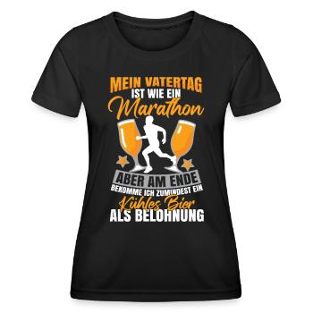 Mein Vatertag Ist Wie Ein Marathon - Frauen Funktions-T-Shirt - Schwarz - Vorne - AI Model Female 172 light (172cm)