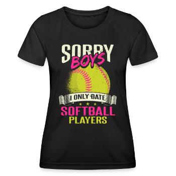 Je ne sors qu’avec des joueurs de softball - T-shirt sport Femme - noir - Devant - AI Model Female 172 light (172cm)