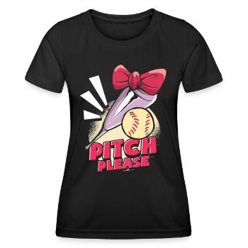 Softball lustig - Frauen Funktions-T-Shirt - Schwarz - Vorne - AI Model Female 172 light (172cm)