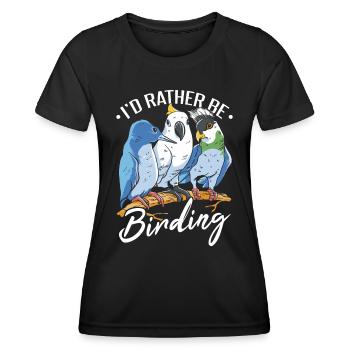 Je préfère observer les oiseaux - T-shirt sport Femme - noir - Devant - AI Model Female 172 light (172cm)