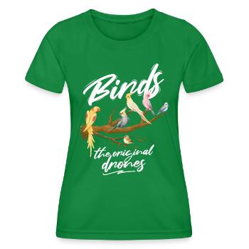 Vogel Lustiger Vogelbeobachter Vogelbeobachtung - Frauen Funktions-T-Shirt - Kelly Green - Vorne - AI Model Female 172 dark (172cm)