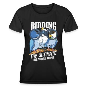 Drôle d’observation des oiseaux d’observation des oiseaux - T-shirt sport Femme - noir - Devant - AI Model Female 172 light (172cm)