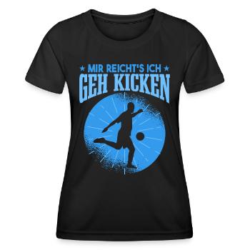 Ich Gehe Kicken Fußball Fussballer - Frauen Funktions-T-Shirt - Schwarz - Vorne - AI Model Female 172 light (172cm)