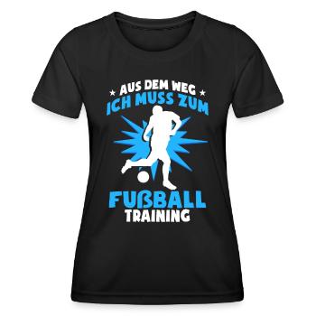 Ich Muss Zum Fußballtraining Kinder Fußball - Frauen Funktions-T-Shirt - Schwarz - Vorne - AI Model Female 172 light (172cm)
