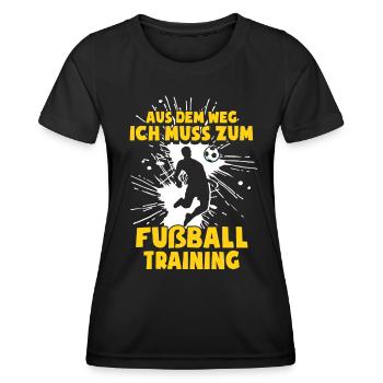 Ich Muss Zum Fußballtraining - Frauen Funktions-T-Shirt - Schwarz - Vorne - AI Model Female 172 light (172cm)
