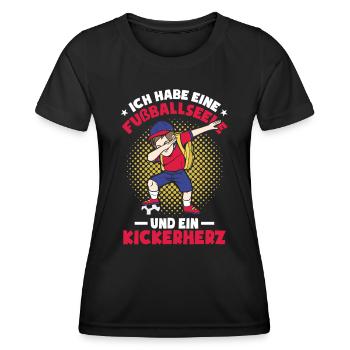 Fußball Kinder Sprüche - Frauen Funktions-T-Shirt - Schwarz - Vorne - AI Model Female 172 light (172cm)