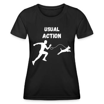 Drôle de promenade de chien - T-shirt sport Femme - noir - Devant - AI Model Female 172 light (172cm)