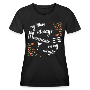 Commentaires de maman - T-shirt sport Femme - noir - Devant - AI Model Female 172 light (172cm)