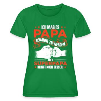 Vatertag Vater Superpapa Papa - Frauen Funktions-T-Shirt - Kelly Green - Vorne - AI Model Female 172 dark (172cm)