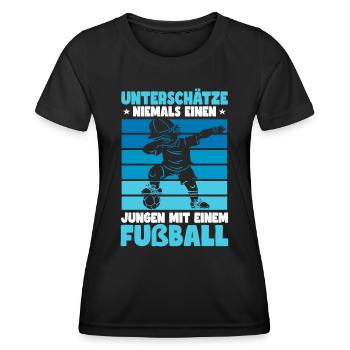 Fußball Dab Junge Fußballer Training - Frauen Funktions-T-Shirt - Schwarz - Vorne - AI Model Female 172 light (172cm)