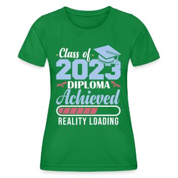 Diplôme de la promotion 2023 obtenu - T-shirt sport Femme - vert - Devant - AI Model Female 172 dark (172cm)
