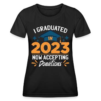 J’ai obtenu mon diplôme en 2023 - T-shirt sport Femme - noir - Devant - AI Model Female 172 light (172cm)