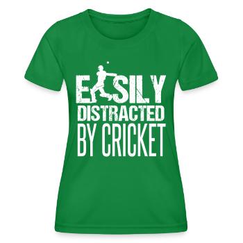 Facilement distrait par le cricket - T-shirt sport Femme - vert - Devant - AI Model Female 172 dark (172cm)
