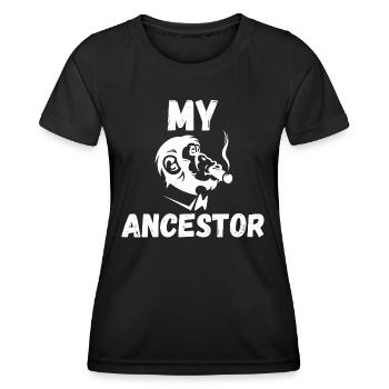 Mon ancêtre singe - T-shirt sport Femme - noir - Devant - AI Model Female 172 light (172cm)