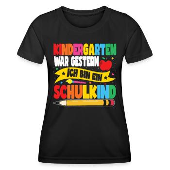 Ich bin ein Schulkind - Frauen Funktions-T-Shirt - Schwarz - Vorne - AI Model Female 172 light (172cm)