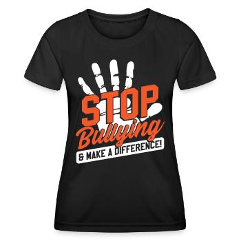Prévention de l’intimidation Gentillesse - T-shirt sport Femme - noir - Devant - AI Model Female 172 light (172cm)