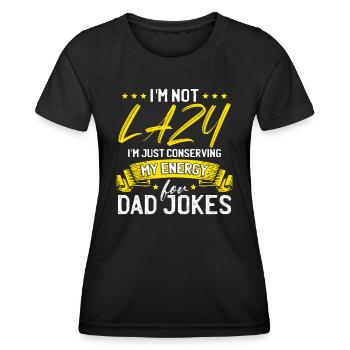 Papa-Witz - Frauen Funktions-T-Shirt - Schwarz - Vorne - AI Model Female 172 light (172cm)