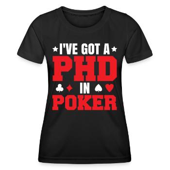 Pokerspieler Texas Hold'Em - Frauen Funktions-T-Shirt - Schwarz - Vorne - AI Model Female 172 light (172cm)
