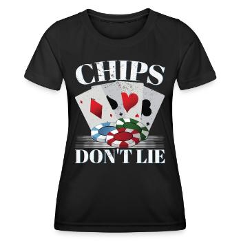 Les jetons ne mentent pas - T-shirt sport Femme - noir - Devant - AI Model Female 172 light (172cm)