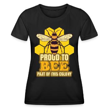 Fier de faire partie de cette colonie apicole - T-shirt sport Femme - noir - Devant - AI Model Female 172 light (172cm)