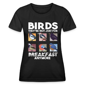 Drôle d’observation d’oiseaux - T-shirt sport Femme - noir - Devant - AI Model Female 172 light (172cm)