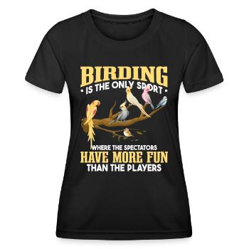 Lustiger Vogelbeobachter - Frauen Funktions-T-Shirt - Schwarz - Vorne - AI Model Female 172 light (172cm)