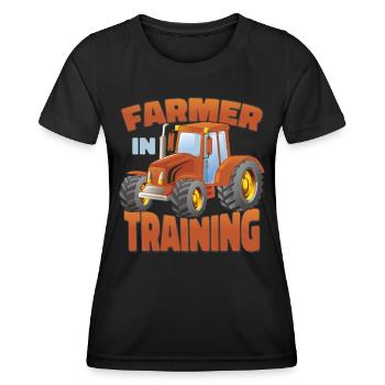Agriculteur en formation - T-shirt sport Femme - noir - Devant - AI Model Female 172 light (172cm)